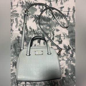 Kate Spade Chic Croc-Embossed Crossbody Bag in Light Teal